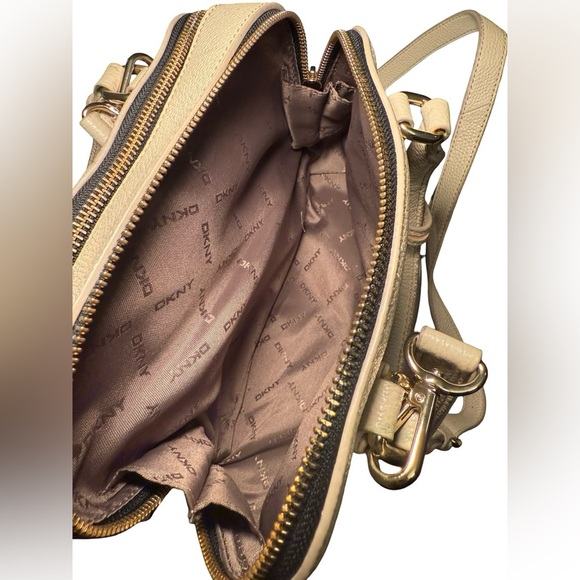 DKNY Beige Satchel with Gold Accents - Picture 10 of 16